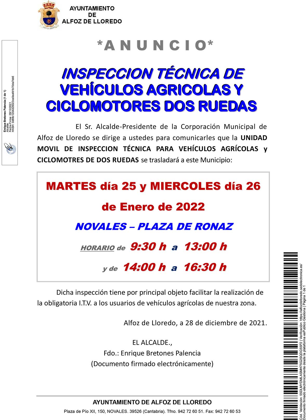 Inspeción técnica de vehículos agrícolas y ciclomotores dos ruedas