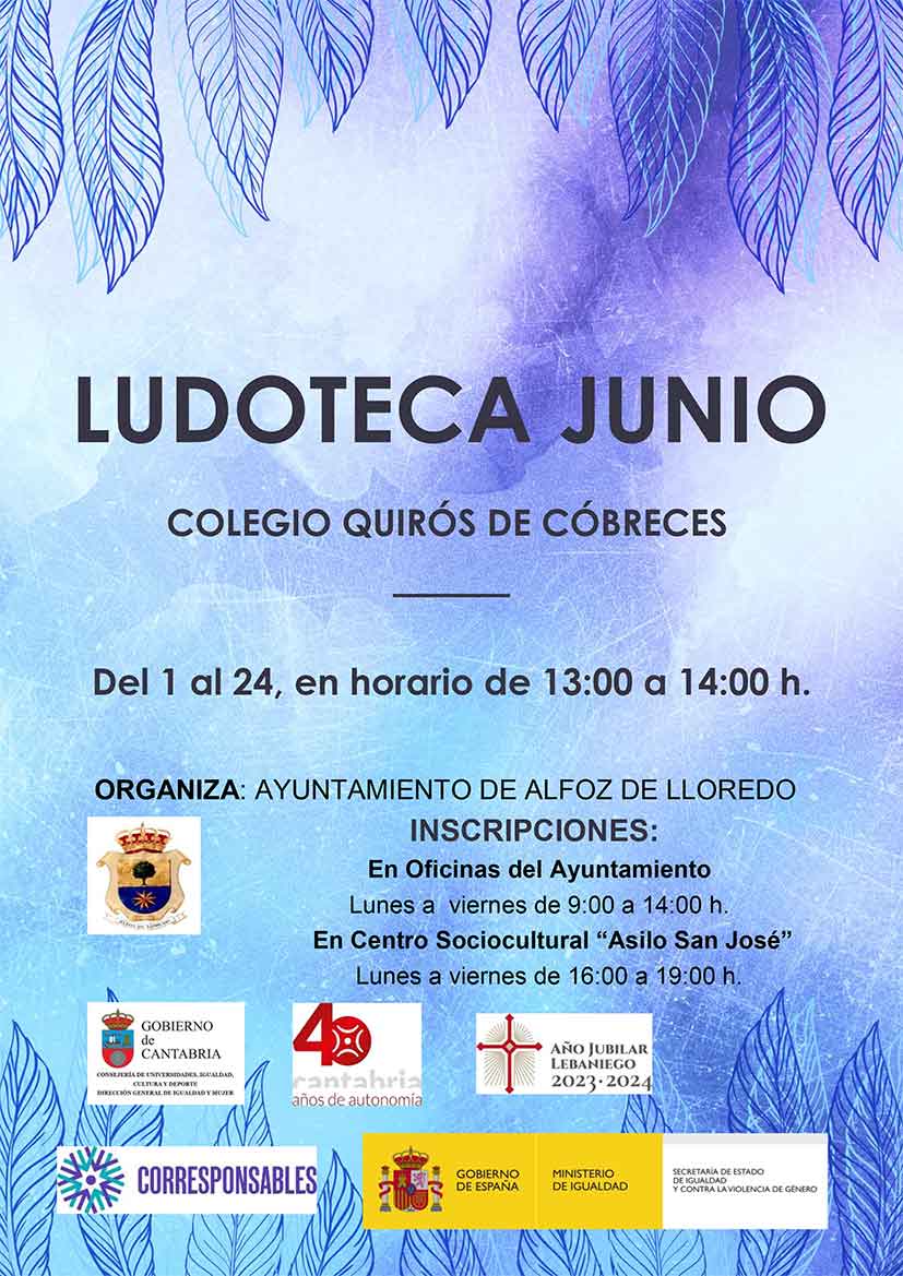 Ludoteca en Colegio Quirós de Cóbreces para junio
